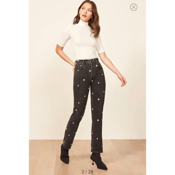 Reformation Cynthia Flower Jeans size 28 🌸 - Picture 1 of 3